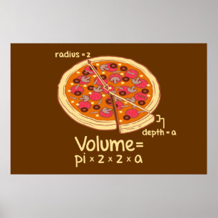 ピザボリューム数式= Pi*z*z*a ポスター