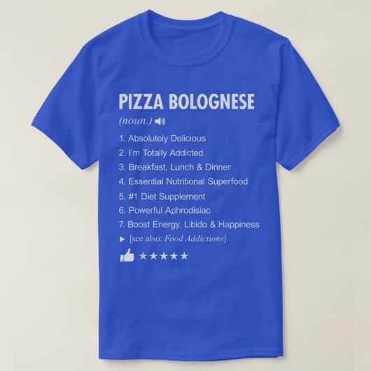 ピザボローニャの定義おもしろいTシャツの意味 Tシャツ (デザイン正面)