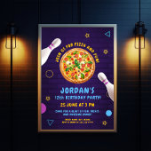 ピザボーリングおもしろい誕生日パーティー 招待状