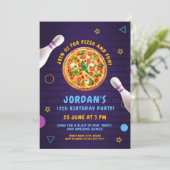ピザボーリングおもしろい誕生日パーティー 招待状 (スタンド正面)