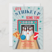 ピザボーリング誕生日パーティー 招待状 (正面)