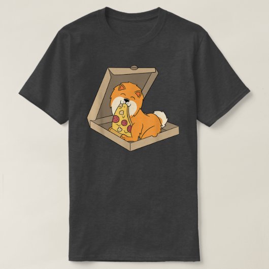 ピザポメラニア犬ドッグ4348 Tシャツ (デザイン正面)