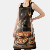 「ピザポーティー猫4匹が穴を掘ってる!」 エプロン (インサイチュ)