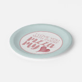 ピザマイモダンハートバレンタインのパーティー ペーパープレート (アングル)