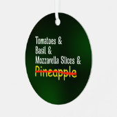 ピザマルゲリータW/Oパイナップルクリスマスラウンド メタルオーナメント (正面左)