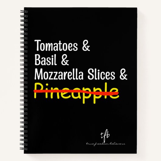 ピザマルゲリータW/Oパイナップル ノートブック (正面)