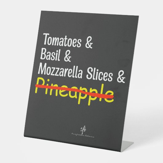 ピザマルゲリータW/Oパイナップル 台座サイン (正面)