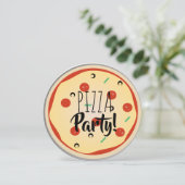 ピザミックスバースデーパーティーグルメレッドプレイド 招待状 (スタンド正面)