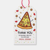 ピザメッセージカード，ピザありがとうラベル ギフトタグ (正面)