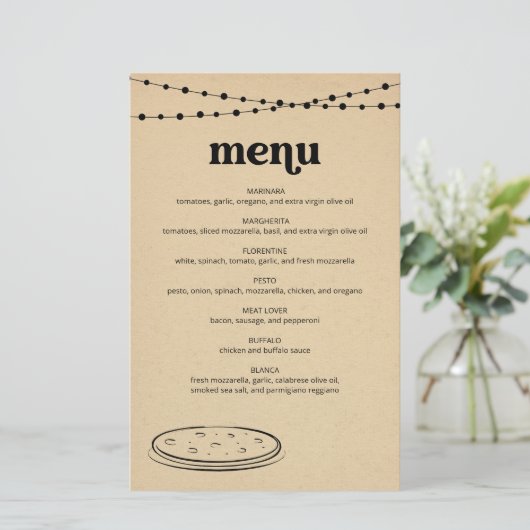 ピザメニュー (スタンド正面)