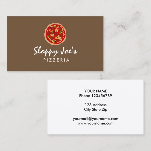 ピザメーカカスタムーの名刺テンプレート 名刺 (正面/裏面)