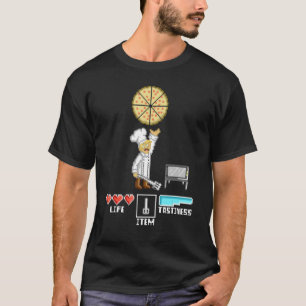 ピザメーカーシェフピクセル8ビットレトロゲームコンソール Tシャツ