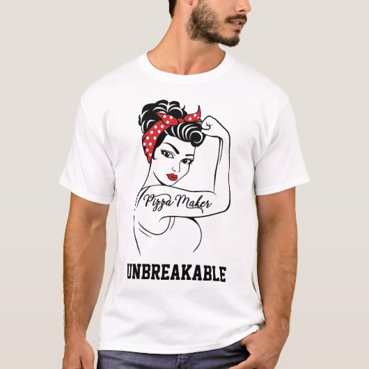 ピザメーカー壊れない Tシャツ (正面)