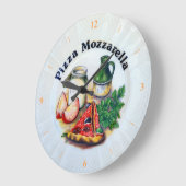 ピザモザレラ ラージ壁時計 (傾斜)