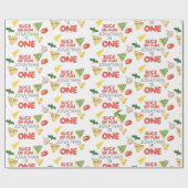 ピザモダンイタリアン1歳の誕生日パーティー ラッピングペーパー (フラット)