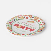 ピザモダンパーティーカスタム年齢子供の誕生日かわいい ペーパープレート (アングル)