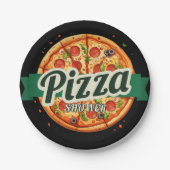 ピザモダンパーティーベビーシャワー ペーパープレート (正面)