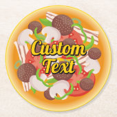 ピザラウンド紙コースター ラウンドペーパーコースター (正面)