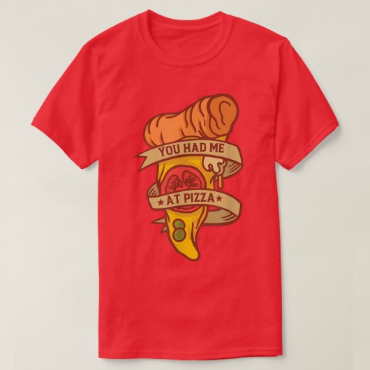 ピザラバーおもしろい引用文 Tシャツ (デザイン正面)