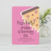 ピザラバー フーディー パーティー チーズ スライス 誕生日 招待状 (スタンド正面)