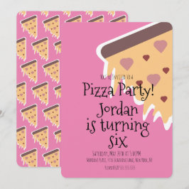 ピザラバー フーディー パーティー チーズ スライス 誕生日 招待状