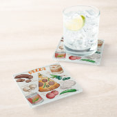 ピザレシピグラスコースター ガラスコースター (アングル)