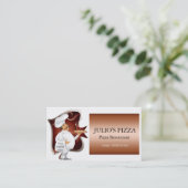 ピザレストランのためのシェフのロゴ 名刺 (スタンド正面)
