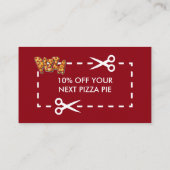 ピザレストランのクーポン 割引カード (裏面)