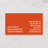 ピザレストランカテラーケータリングサービスイベント 名刺 (裏面)