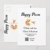 ピザレストランカフェピザQRコード注文スキャン ポストカード (正面/裏面)