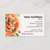 ピザレストランビジネス | ミニマル白 名刺 (正面)