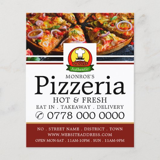 ピザレストランピツェリア広告メニューズチラシ チラシ (正面)