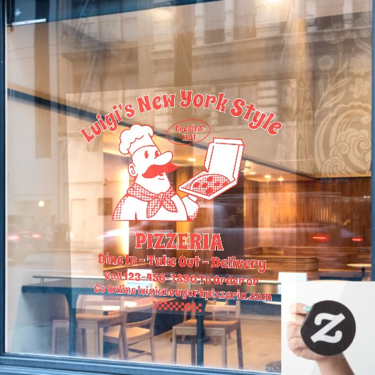 ピザレストランフロントをカスタマイズ ウィンドウサイン (カフェ窓)