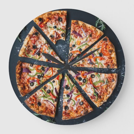 ピザレストランレイタリアンストラントアートクロック ラージ壁時計 (正面)