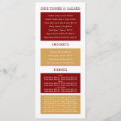 ピザレストラン、パスタスリムラインメニュー メニュー (裏面)