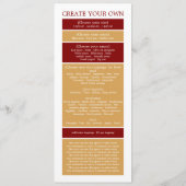 ピザレストラン, ピザリア スリムライン メニュー (裏面)