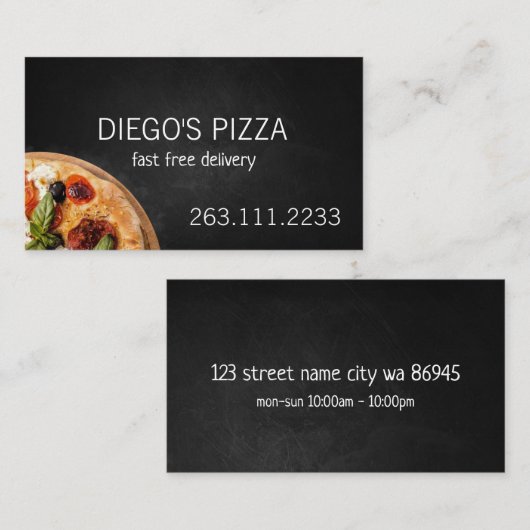 ピザレストラン 名刺 (正面/裏面)