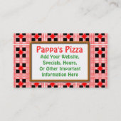 ピザレストラン 名刺 (裏面)