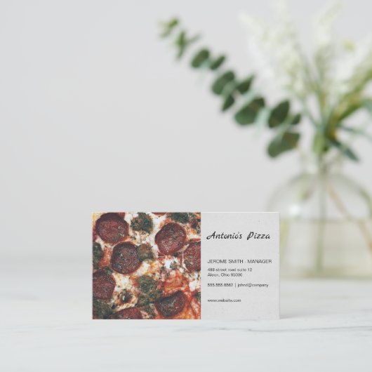 ピザレストラン 名刺 (スタンド正面)