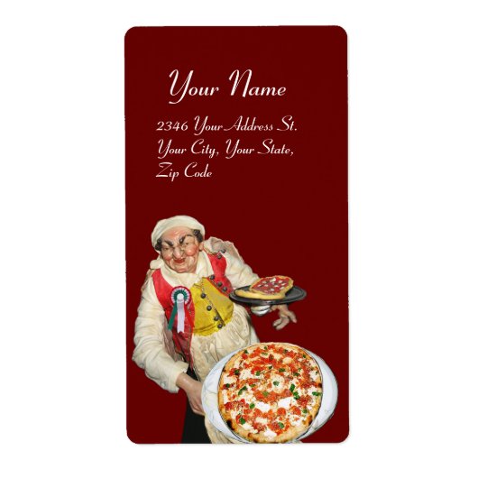 ピザレッドイタリアングリーン白 ラベル (正面)