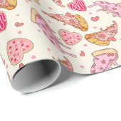 ピザレトロバレンタインズラッピング紙 ラッピングペーパー (ロールコーナー)
