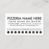 ピザロイヤリティパンチカード ロイヤリティカード (裏面)