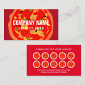 ピザロイヤリティ又はピザ用パンチカードテンプレート 名刺 (正面/裏面)