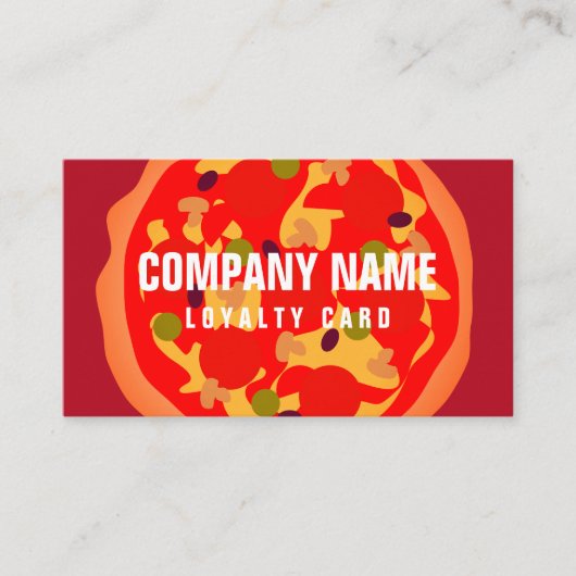 ピザロイヤリティ又はピザ用パンチカードテンプレート 名刺 (正面)