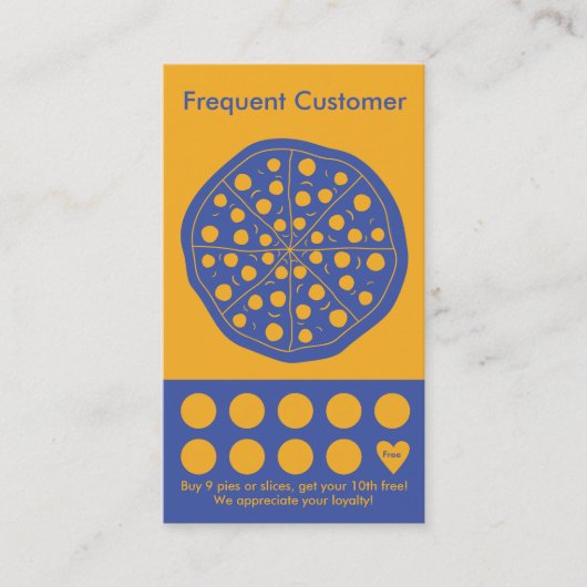 ピザロイヤリティ名刺スタンプカード ロイヤリティカード (正面)