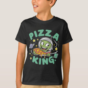 ピザロイヤルティ:漫画のキャラクターがピザキングを保持 Tシャツ