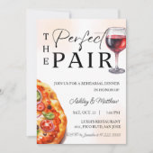 ピザワインリハーサルディナーパーフェクトペア 招待状 (正面)