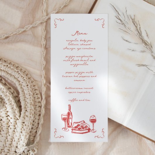 ピザワファンキーイン(手書き図解入りの、写真付きの) メニュー