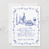 ピザワモダンイお洒落ンドルバースデーパーティー 招待状 (正面)