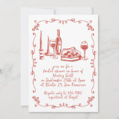 ピザワモダンイお洒落ンドールブライダルシャワー 招待状 (正面)